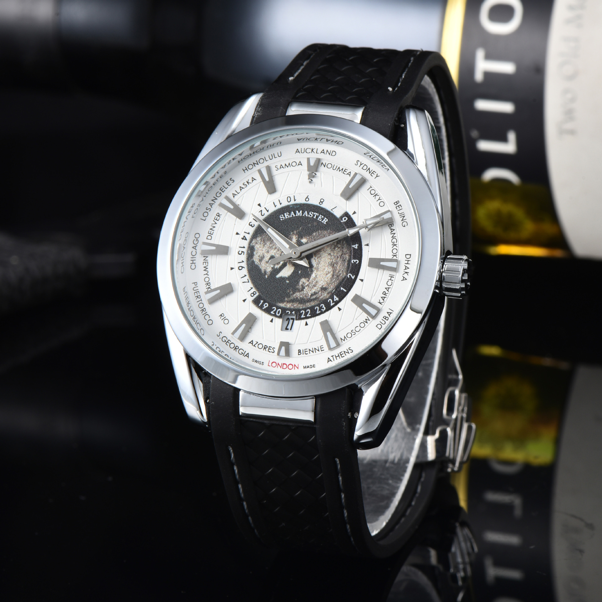 2025 Fashion Export Men's Silicone Bag Alloy with Calendar Quartz Watch Manufacturer Wholesale Dropshipping