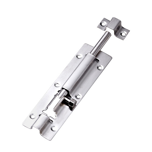 Stainless steel thickened surface-mounted push bolt door latch for bathroom wooden doors and windows anti-theft bolt lock old-fashioned door center push bolt