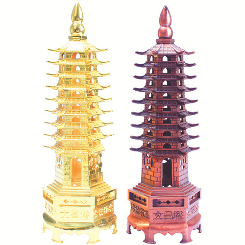 Manufacturer zinc alloy Wenchang Tower handicraft ornaments nine-story pagoda study decoration Wenchang Tower wholesale