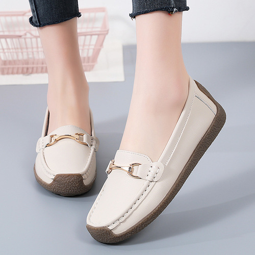 Summer and autumn daily comfort all-match mother shoes, minococcasin-minoccasin-poolock loafer shoes, wedge anti-slip women's shoes, commuting work shoes, women
