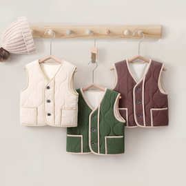 童装全棉马甲男童外穿保暖马甲女童韩版休闲坎肩洋气时尚背心冬季