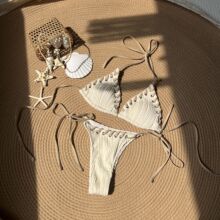 2025欧美新款小清新甜美个性分体泳装泳衣比基尼bikini跨境外贸
