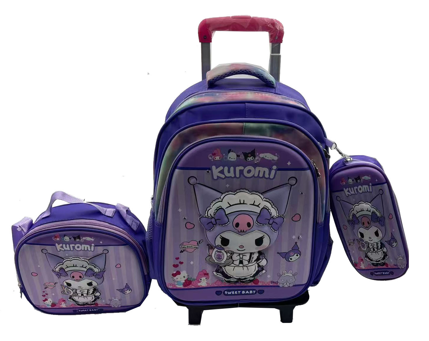 Mochila escolar fábrica 3D traje de tres piezas Shaodong escuela primaria al por mayor mochila de tres piezas de hombro de dibujos animados con protección de la columna