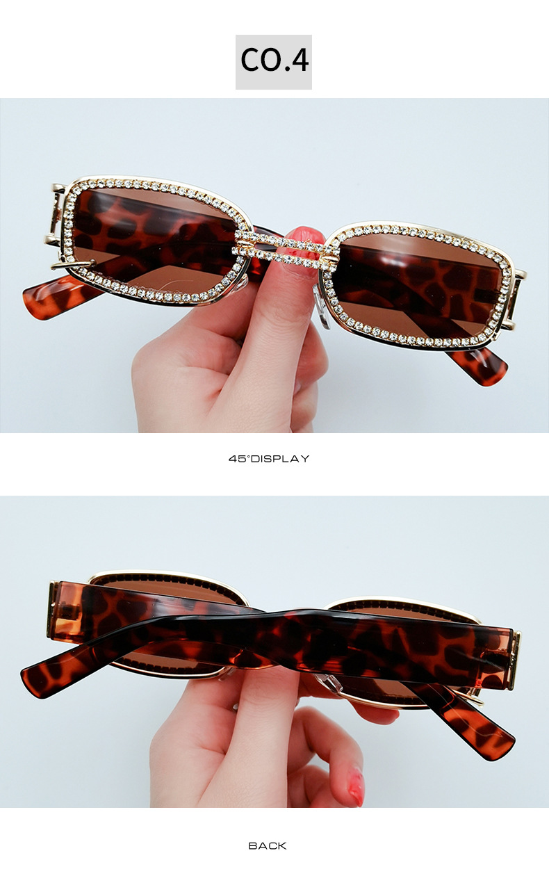 Streetwear Solid Color Ac Square Diamond Full Frame Women's Sunglasses display picture 4