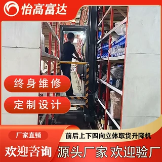 定制立体仓储取货升降机 固定高空取料机 前后上下轨道仓库取货机