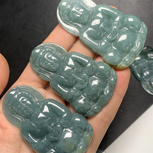 Ice blue water Guanyin natural jadeite pendant wholesale dangerous material A goods jadeite jade Guanyin Bodhisattva pendant pendant