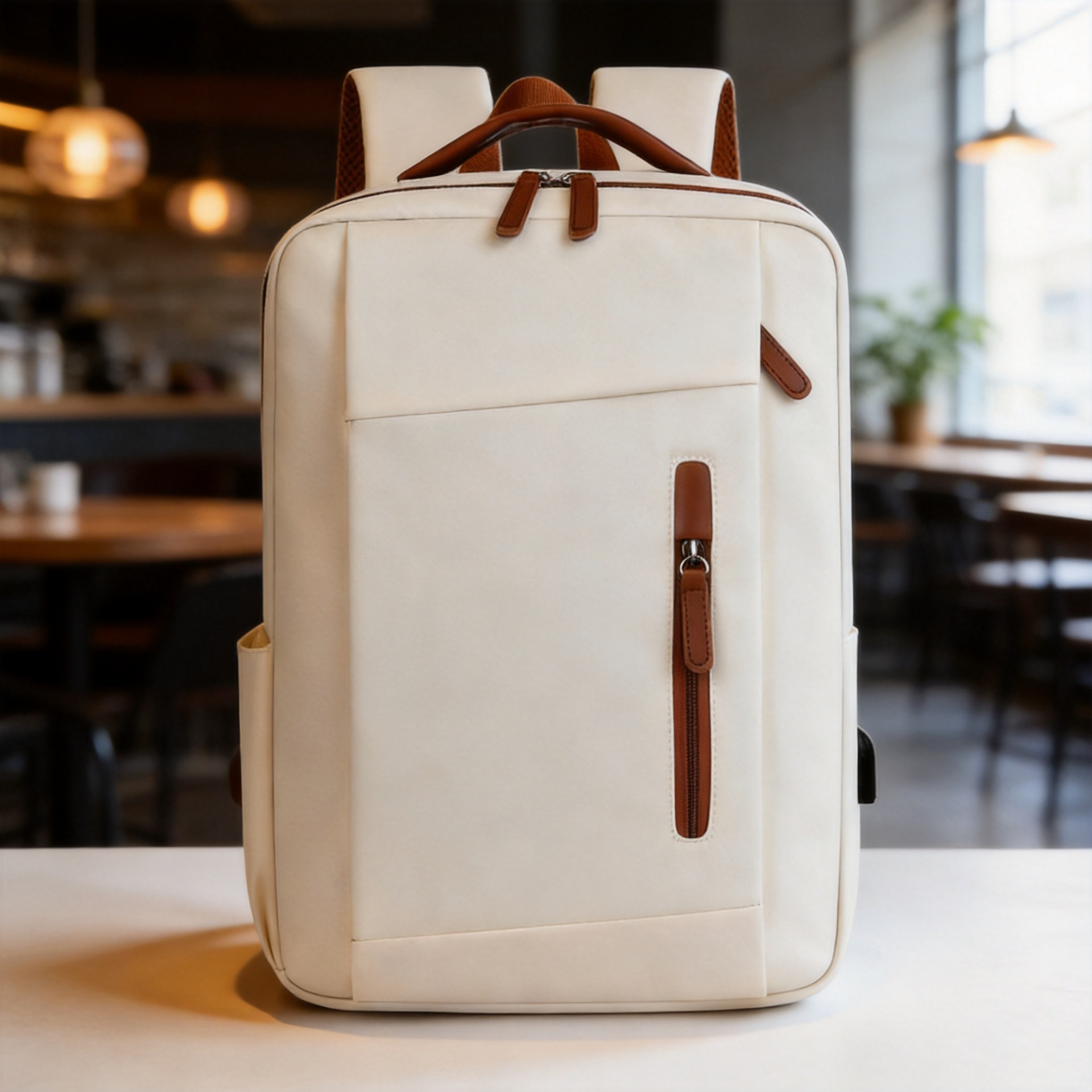 Multifunctional business backpack with USB charging, large capacity laptop bag for business trips, commuting, and short trips