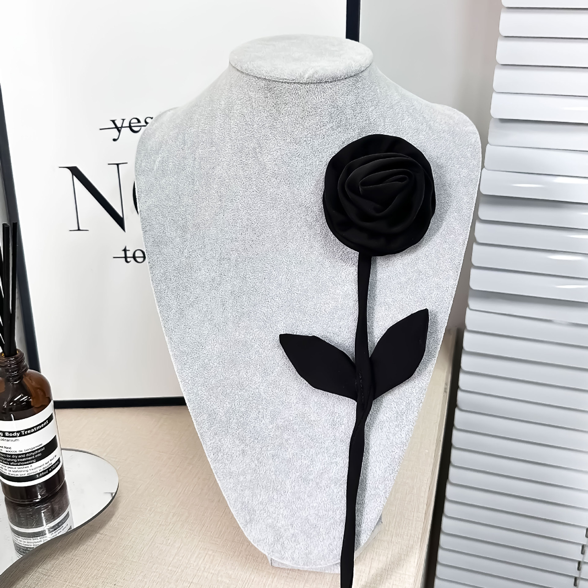 Tela larga rosa negra pectoral tela pegatinas diy traje vestido tocado bolsa sombrero accesorios image 3