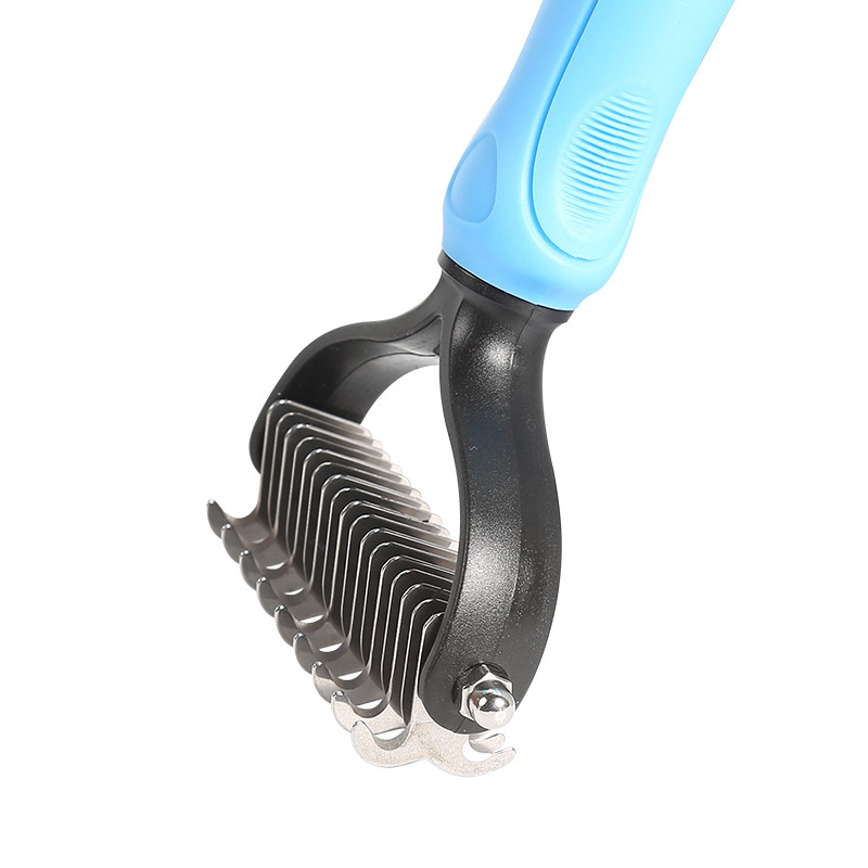 Cruz-frontera peine para mascotas cepillo perro nudo peine de doble cara de acero inoxidable gato peine pelo para mascotas suministros de limpieza