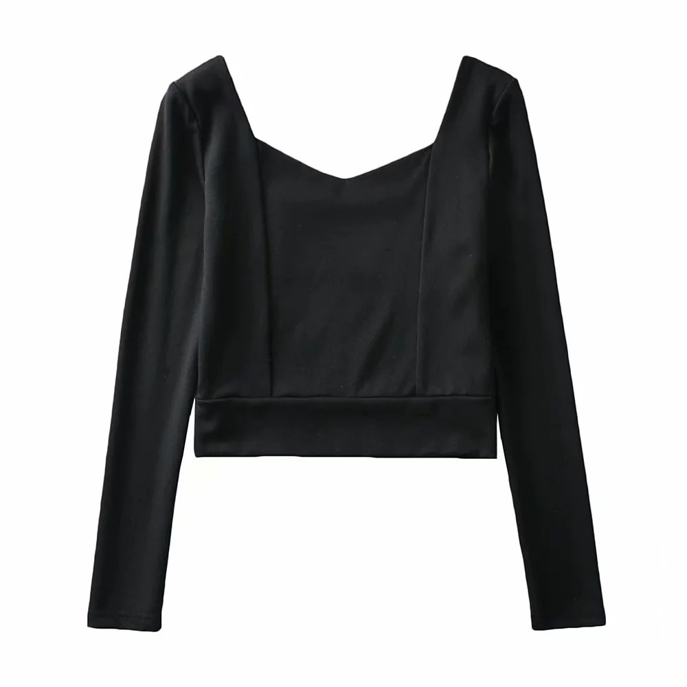 square neck long-sleeved top NSAC20139