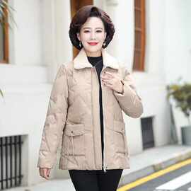 一件代发2025秋冬装新款加绒外套阔太太棉衣服时尚中年妈妈装棉袄