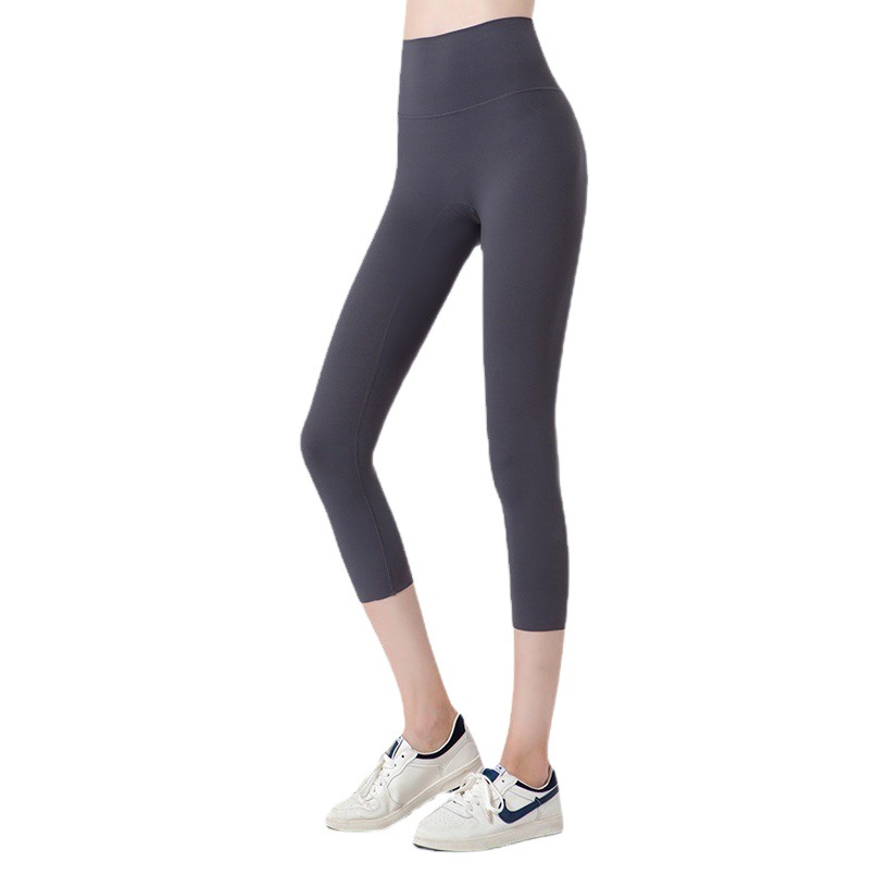 Lulu mismo pantalones de yoga sin costuras cintura alta para mujer adelgazamiento levantamiento de cadera sin vergüenza línea apretada deportes fitness pantalones recortadas