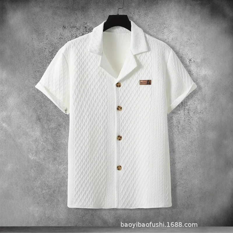 2025Temushein Amazon Cross-Border Foreign Trade Men's Shirt Casual Loose Short-Sleeved Summer New Style Breathable