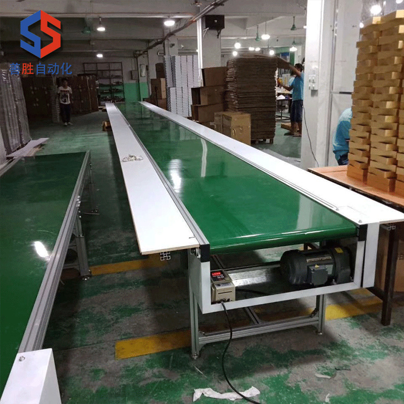工厂车间双边条形工作台PVC皮带流水线输送线平面打包分拣流水线