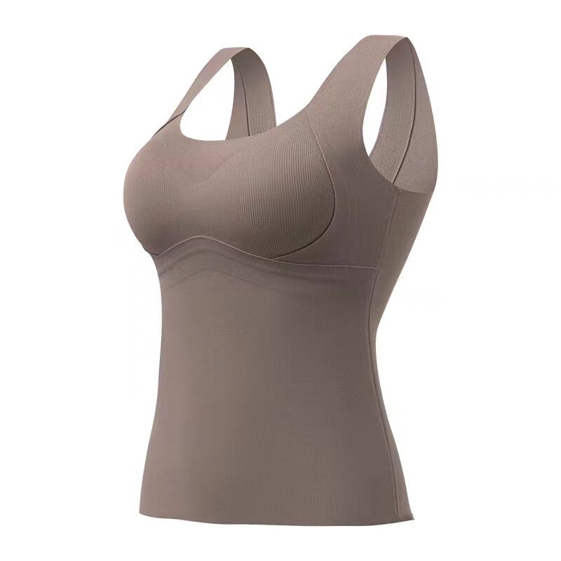 人気のカシミヤシルク保温ベスト、胸パッド付き、女性用カップ一体型、ブラジャー不要、シームレスな保温下着|undefined