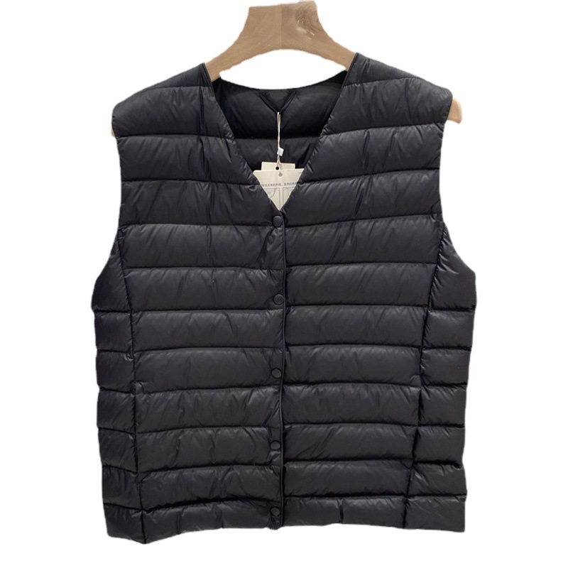 2026 Winter Thin down Vest for Women, Slim Fit, Plus Size, Thin Style, Round Neck, V-Neck, Sleeveless Jacket
