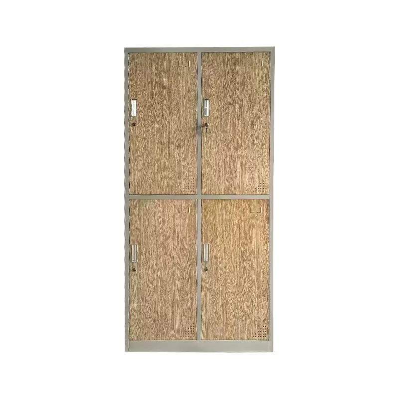 定制厂家钢制木纹铁皮柜宿舍更衣柜员工储物柜加厚带锁财务档案柜