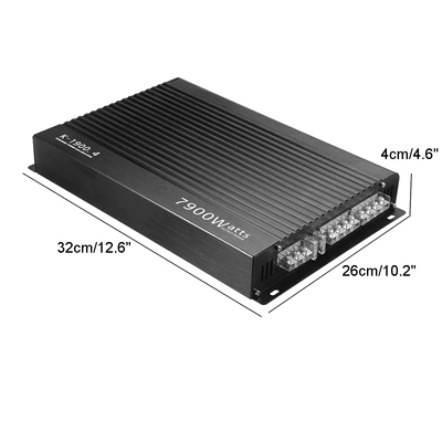 Direct Selling New 19004 Car Audio Amplifier High Power Aluminum Alloy 12V Car Four-Way Amplifier 4-Channel (Car speaker/subwoofer)