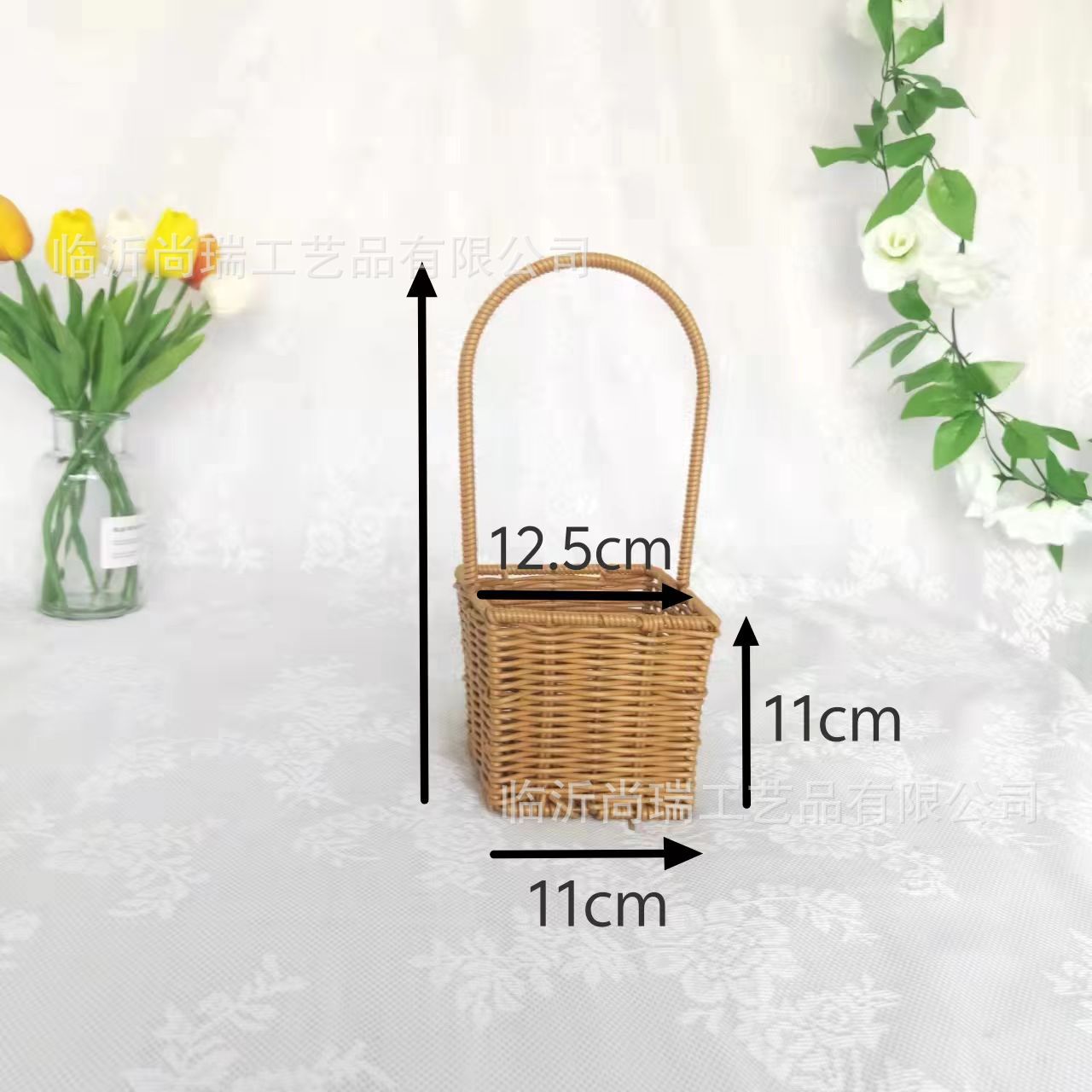 Cesta Tejida de Flores de Vid, Hecha a Mano y Decorativa para Fiestas y Arreglos Florales image 28