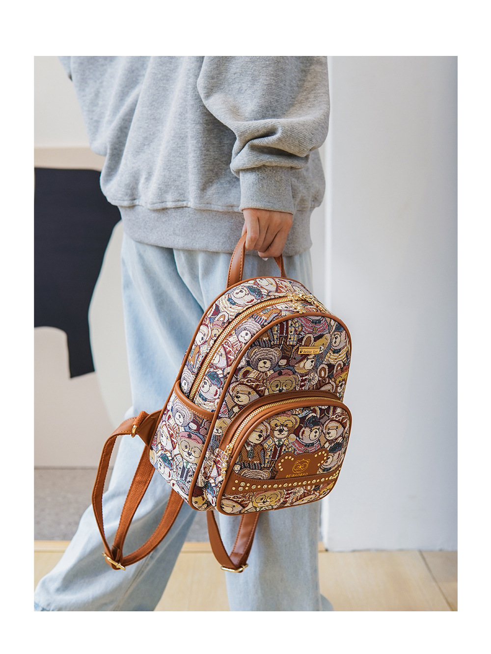 backpack women 2024 new fashion women's bag niche canvas bag casual small schoolbag_voghion.com