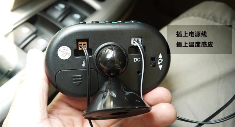 Creative Car Clock Car Thermometer Voltmeter Car Interior and Exterior Temperature Detection Car Digital Watch Luminous
