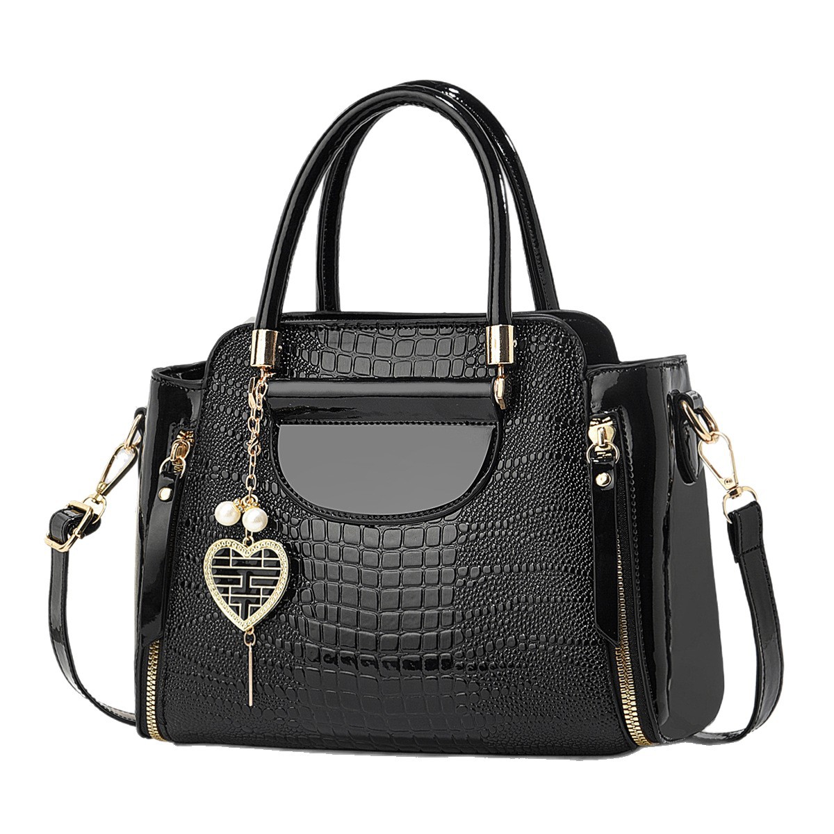 Clásico cocodrilo patrón bolso de moda amor colgante bolso de hombro bolso de mochila casual universal bolsas transfronterizas