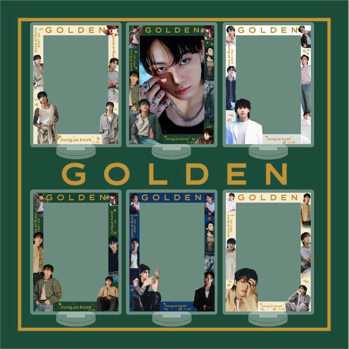 Jung kook田柾國 GOLDEN 專輯 新款相框插卡立牌明星周邊小卡
