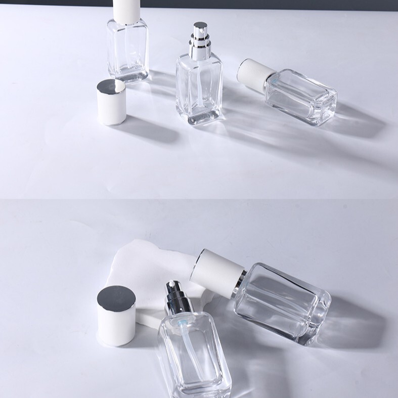 方形透明玻璃香水瓶水晶盖喷雾分装瓶化妆品空瓶小样瓶跨境热销款|undefined