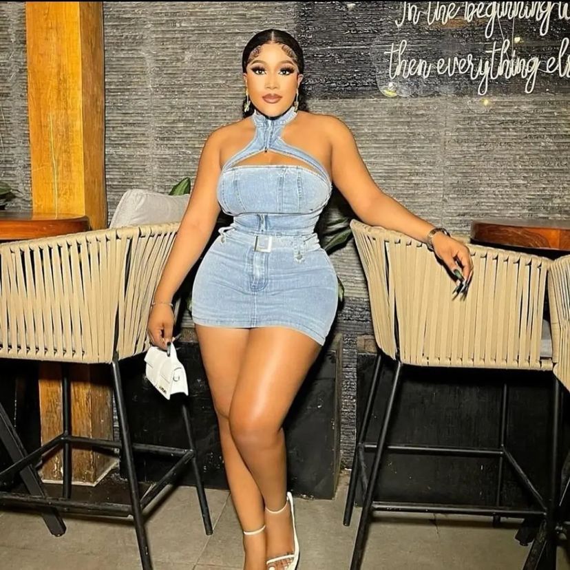 Washed Stretch Denim Halter Zipper Sexy Casual Skirt Set