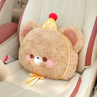 Car Headrest Waist Cartoon Car Headrest - beige-bear-waist-support