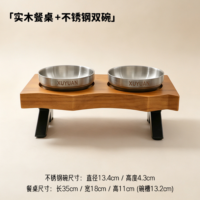 Soporte de Madera para Comedero de Mascotas para Perros y Gatos