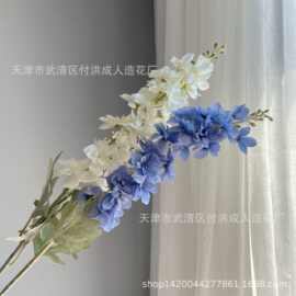 新款2叉飞燕草婚庆仿真花风信子假花婚礼堂花排插花花艺软装厂家