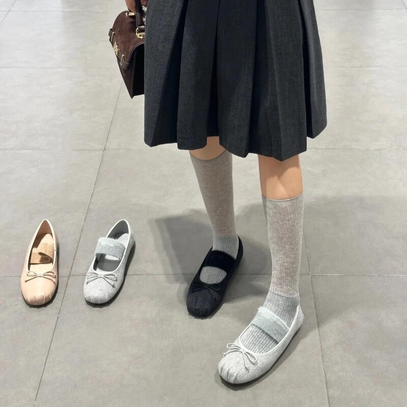 大牌同款毛绒玛丽珍鞋2025年春秋新款浅口圆头单鞋女平底芭蕾舞鞋|undefined