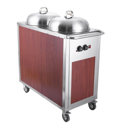 Stainless steel Double head Wood Warmer Electric dining car move Sales car flow dining car