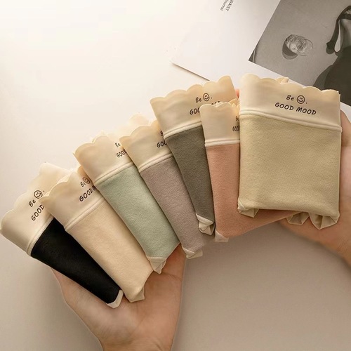 5A antibacterial cotton underwear for women, Japanese long-staple cotton, crotch naked, contrasting color, mid-waist girls' underwear wholesale