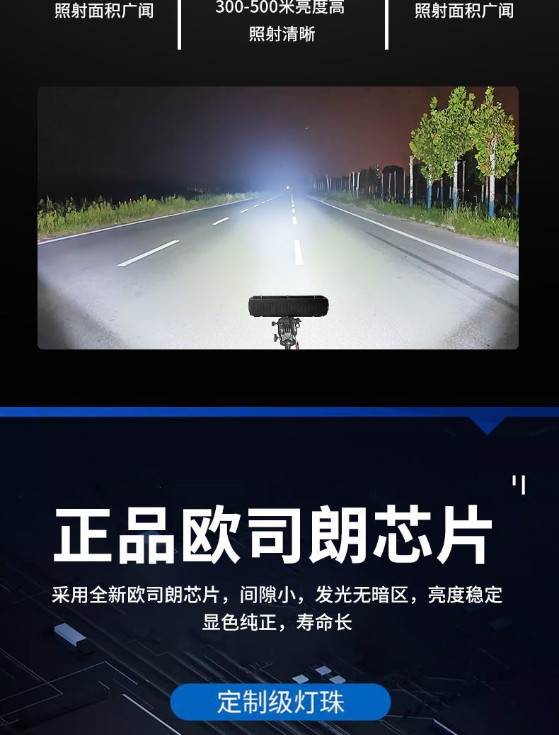Electric car lights led strong light lights modified external super bright 12V-80V three-wheel battery car strong light LED headlights