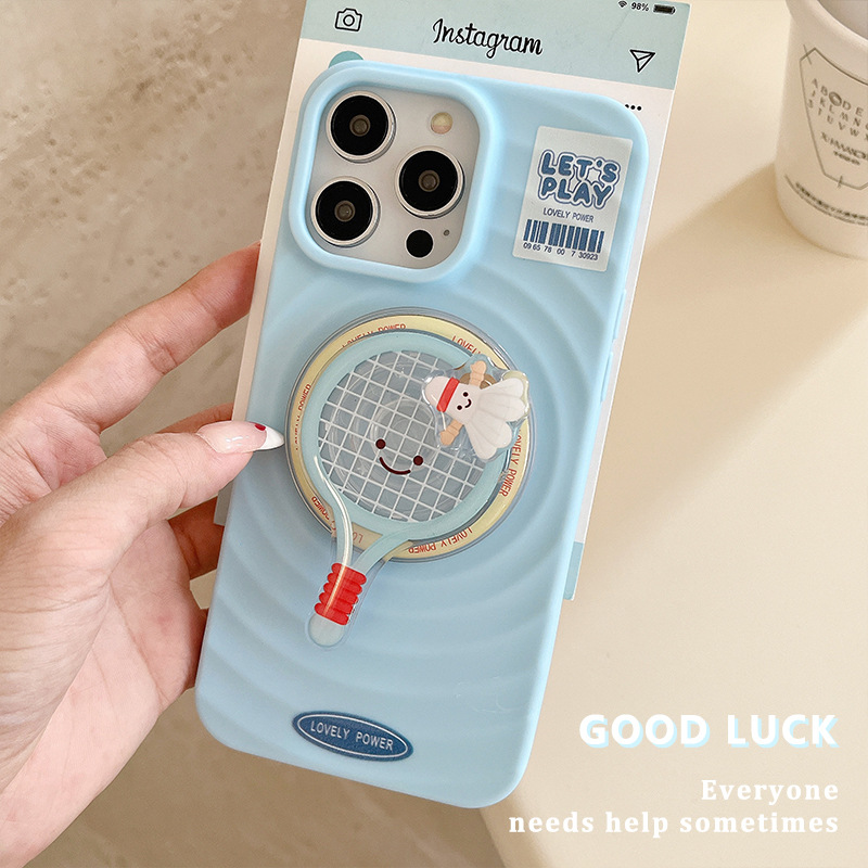 Capa protetora magnética para tênis de mesa Apple 16PRO com suporte para airbag e desenho animado criativo para iPhone12_voghion.com