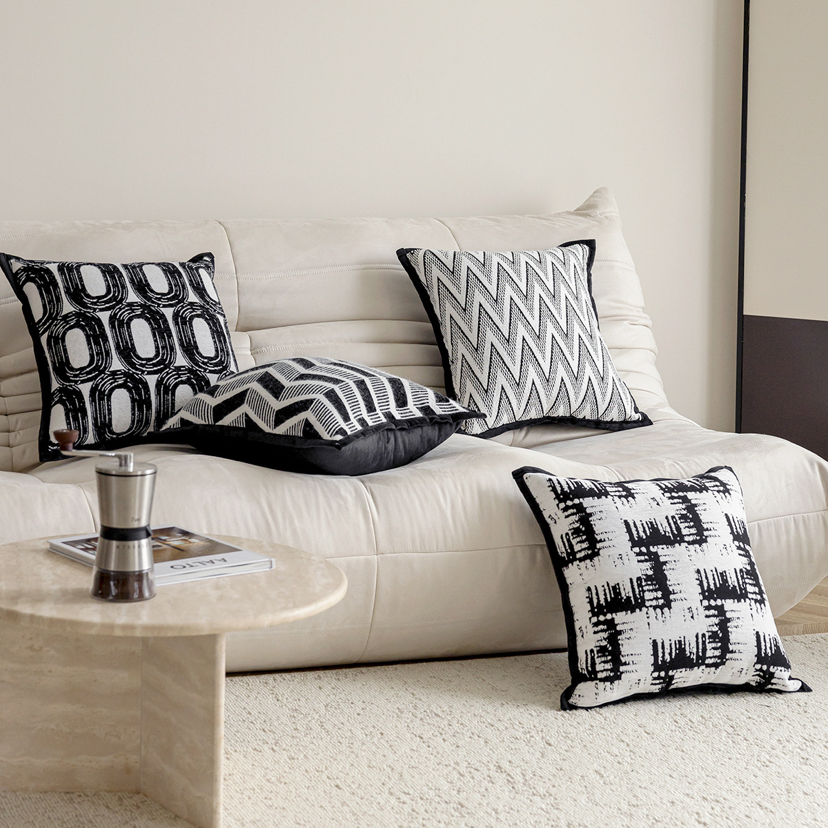 Home Sofa Cushion Cover Ins Style Modern Minimalist Living Room Decorative Pillow Bed Headboard Cushion Cover