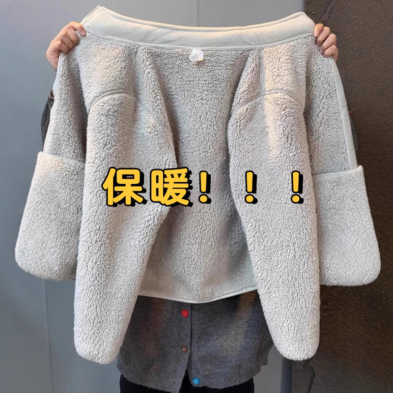 Polar Fleece Sweatshirt Jacket for Women 2025 New Popular Autumn and Winter Cashmere Liner Ski Fleece-Lined Thickeneded Top