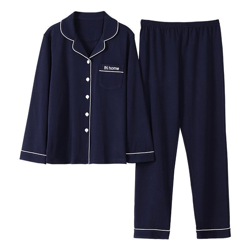 Cardigan de mangas largas pijamas de algodón de primavera y otoño collar madres jóvenes y de mediana edad 2023 nuevo conjunto de ropa para el hogar