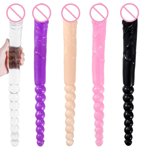 Jiuxi grew up double-headed transparent artificial dildo, female sex device dildo, fun couple adult sex products