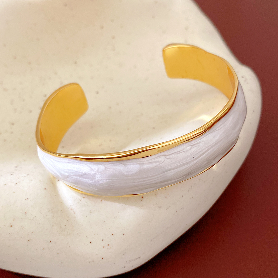 Pulsera - oro - blanco (chapado en oro real)