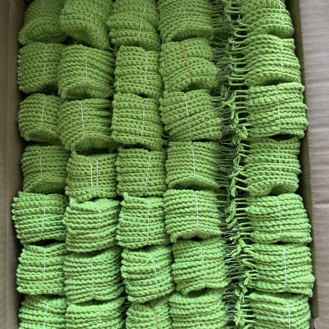 手工毛线编织仿真绿叶家居装饰件仿真花高级感逼真DIY材料