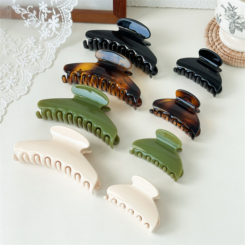 Glossy crab pin, elegant hairgrip, retro shark, high-quality style, simple and elegant design, new collection
