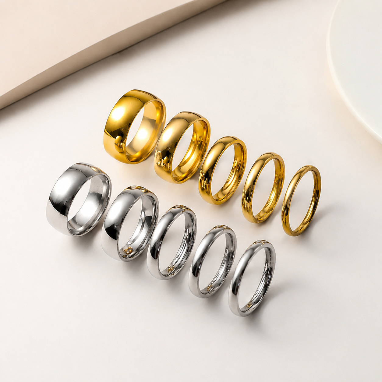 classic glossy ring stainless steel for men and women
