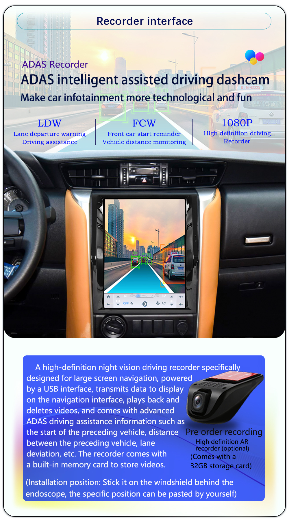 Suitable for 07-21 Models 12.1inch Toyota Runner Fortuner Android 4g Large Vertical Screen Carplay Navigator