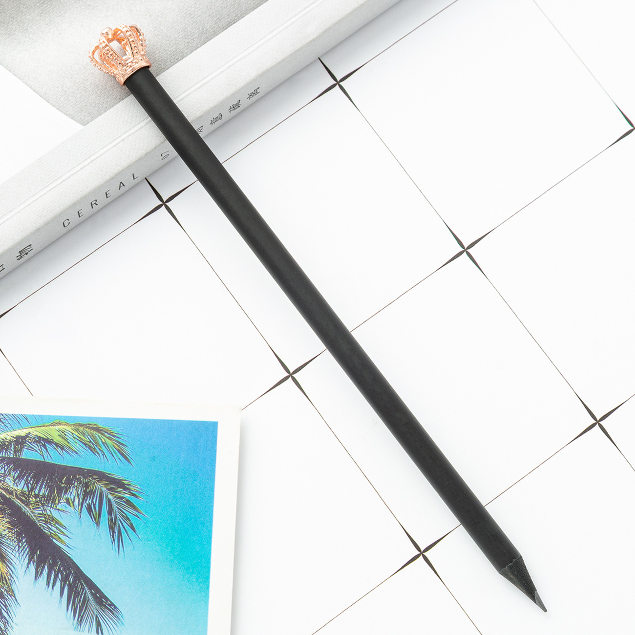 Dibujos animados corona lápiz kindergarten Escuela Primaria estudiante examen lápiz de madera al por mayor imprimible logotipo niños lápiz de escritura