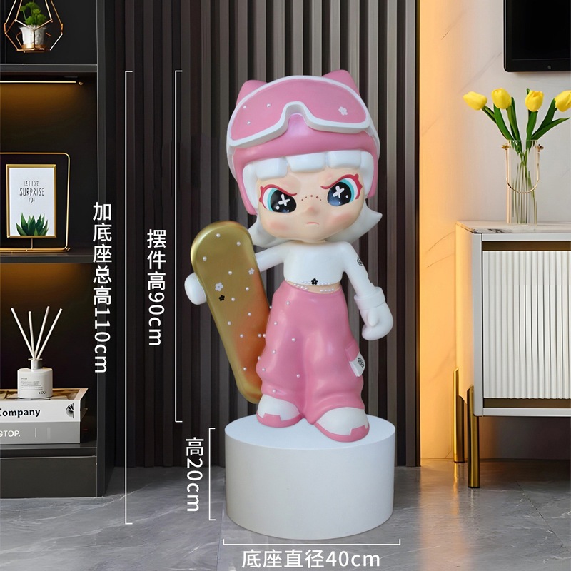 新款滑雪女孩落地潮玩手办可爱摆件女生礼物乔迁开业摆件新家装饰|undefined