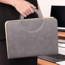 高档A4文件夹商务办公用品夹板拉链文件包合同票据卡片带计算器