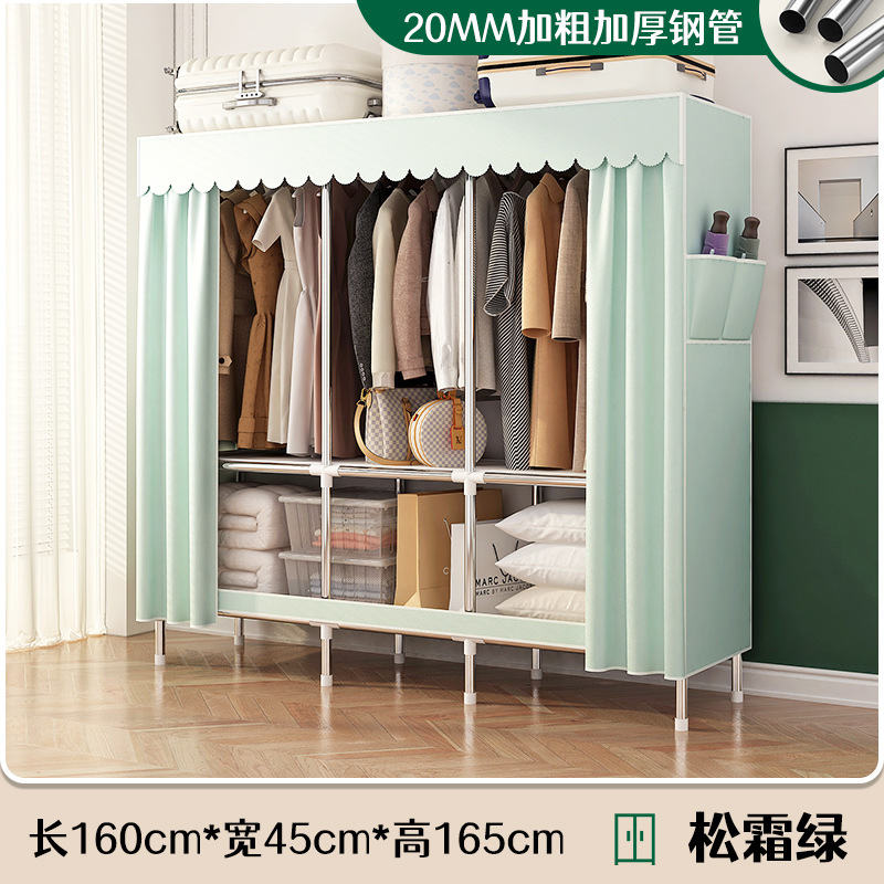 Armario sencillo para dormitorio en casa, armario de tela resistente y duradero para viviendas de alquiler, almacenamiento de ropa colgante, armario de almacenamiento multifuncional. image 29